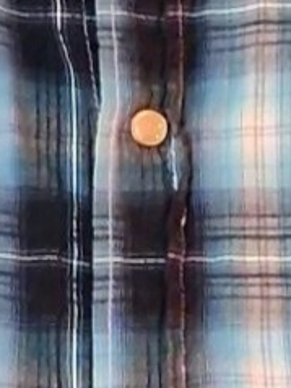 Men’s Western Plaid Long Sleeve Snap Button Shirt Medium Embroidered